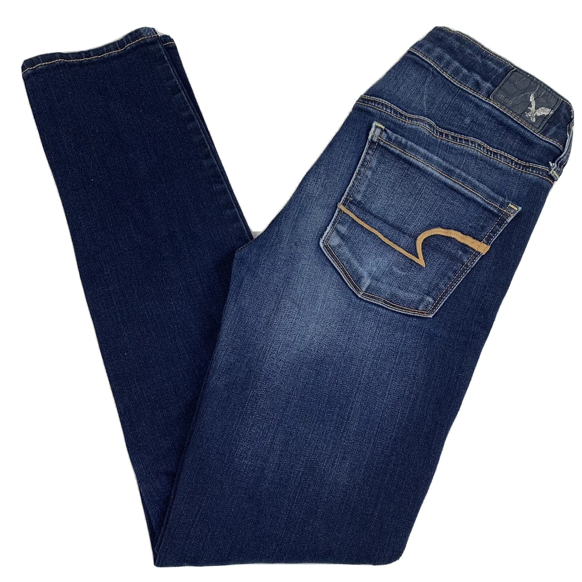 American Eagle Skinny Jeans Women s 2 Short Super Stretch Dark Wash eBay