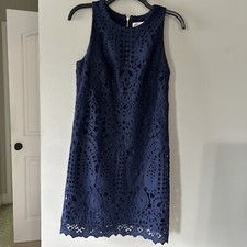 Eliza J Lace Cocktail Dress Sz 4 Navy All Lined