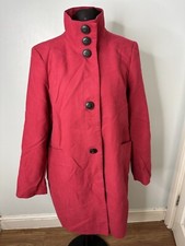 White Stuff Funnel Neck Red Twill Coat Jacket Size 14.