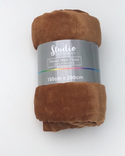 STUDIO COTTON Soft Flannel Mink Throw Fleece Blanket - Picture 38 of 53