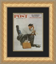 Norman Rockwell Post Cover The Expense Account Custom Framed Print