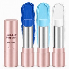 Body Face Paint Sticks 3Pcs Blue Light White  