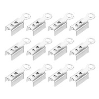 400 StüCk Faltbare Kordelenden, 10,2X2,5Mm Bandklemmen-Endkappen, Weiß K