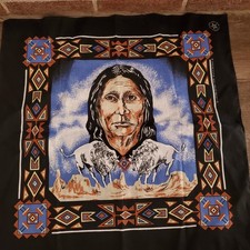 Native American Themed Vintage 22" Bandana  Made In USA