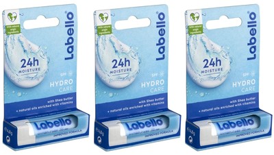 3x Labello Hydro Care SPF15 Caring Lip Balm 3x5,5ml Nivea