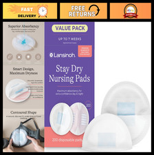 Super Absorbent Disposable Nursing Pads - Soft Breastfeeding Essentials, 200 Cou