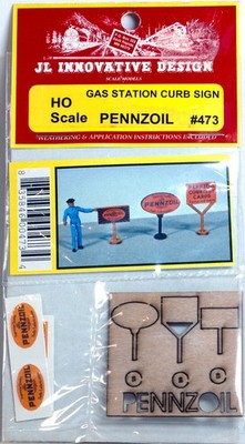 JL Innovative Design HO H0 Gas Station Sign ''Pennzoil'' Kit  Art. Nr. 473 Neuware
