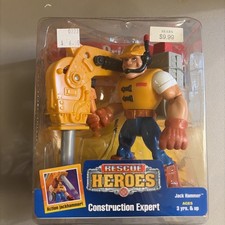 NEW Vintage Fisher-Price Rescue Heroes Jack Hammer Construction Expert 77082