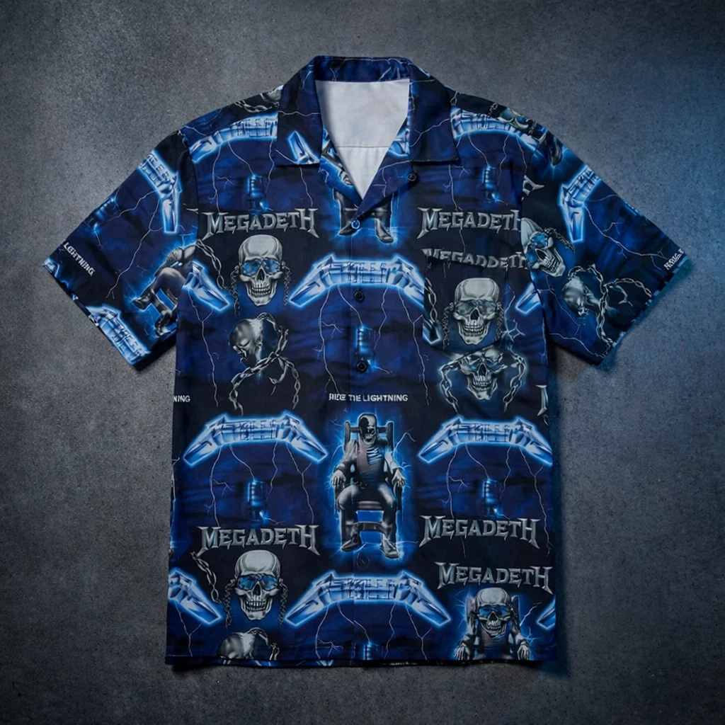 Megadeth x Vic Rattlehead Thrash Metal Hawaiian Shirt