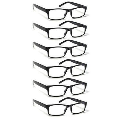 6 Pack Reading Glasses Traditional Frames for Men and Women Readers with Spri...