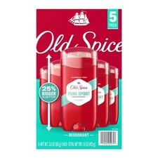 Old Spice Pure Sport High Endurance Deodorant, 3oz - 5 Pack