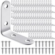 100 Pcs L Shaped Bracket Corner Brace Stainless Steel 90 Degree Corner Brace ...