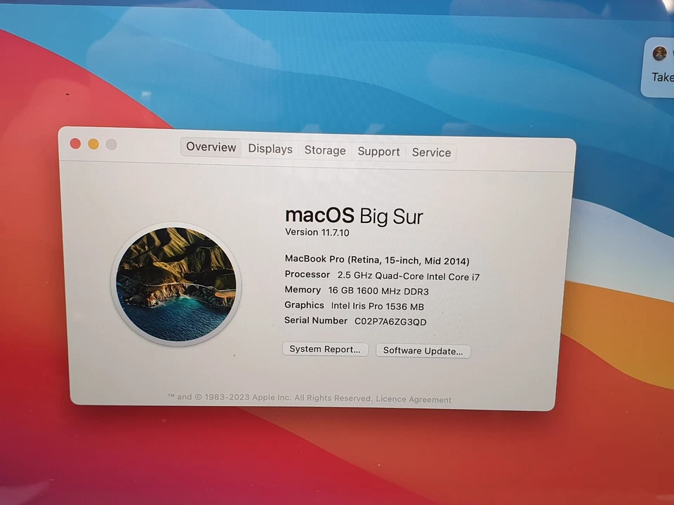 Apple MacBook Pro Retina 15" A1398 (2014), 2.5GHz  i7, 16GB RAM,GT 750M SL7 - Image 4 of 4