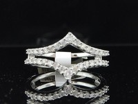 14K WeißGold Diamant Enhancer Wrap SolitäR Ring 0,47 CT Hochzeit Band