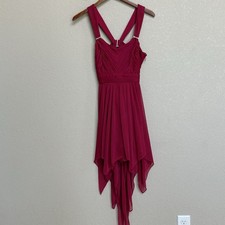 Hailey Logan by Adrianna Papell Raspberry Handkerchief Hem Dress Size 5/6