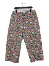 Lucy & Yak Damen Hose L Multi Floral 100% Baumwolle Weites Bein Capri