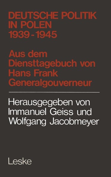 Deutsche Politik In Polen 1939-1945 Hans Frank-image