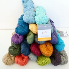 The Fiber Co Luma Yarn DK Wt Wool Cotton Linen Silk Blend 50g 137yds Many Colors