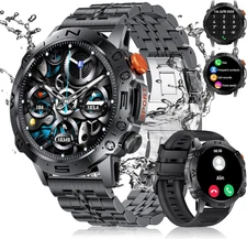 Military Smart Watch for Men(Answer/Dial Calls),1.43" AMOLED Always-on Display,F