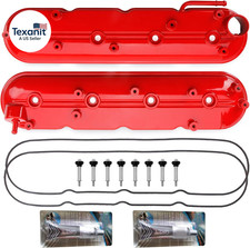 Red Valve Cover Set Left Right Compatible with Silverado Sierra Express Savana