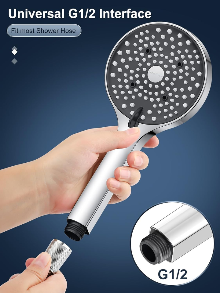 DOCCIA DOCCETTA SOFFIONE 3 GETTI ANTICALCARE CON TUBO FLESSIBILE SUPPORTO MURO