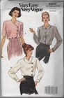 Vintage Uncut Vogue Sewing Pattern 8202 90s Core Blouse Top Wrap Style 14-18 OOP