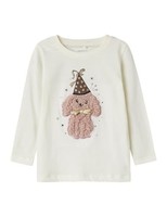 MäDchen Top Nmfninna Ls, 92, Cloud Dancer, Baumwolle, Name It