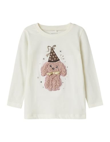 MäDchen Top Nmfninna Ls, 92, Cloud Dancer, Baumwolle, Name It-image