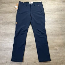 Fjallraven Abisko Stretch Trousers Regular Fit Dark Navy Mens Size 36x34 NWT
