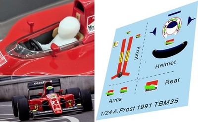 1/24 Pilot Figure and Decals for Ferrari F1-91 A Prost 1991 TBM35