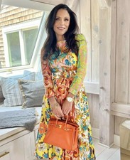 ZIMMERMANN- 4 (AU 16/US 12)-ESTELLE SPLICED FLORAL LINEN LONG SLEEVE MIDI DRESS