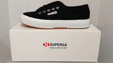 NEW Superga Unisex 2750 Cotu Classic Low-Top Shoes Black White Size 4.5M 6W