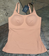 EVELYN  BOBBIE Sm Structured Scoop Bra Tank Shaping Cami with Pads Included NWT
