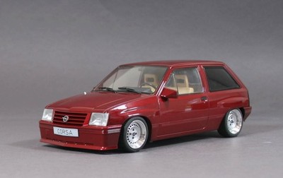 Opel Corsa dunkelrot Schmidt TH-Line Alufelgen 13 Zoll Umbau 1/18