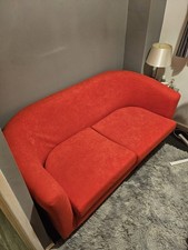 Habitat Red 2 Seater Fabric Sofa and Accent Chair for Sale. Collection Only