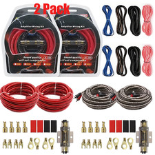 2Pack 4 Gauge Car Audio Cable Kit Amplifier Install Amp RCA Subwoofer Sub Wiring
