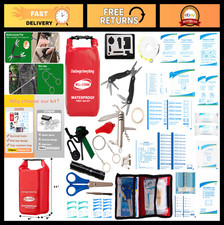 123pcs Waterproof Marine First Aid Kit with Survival Tools for Boating, Kayaking