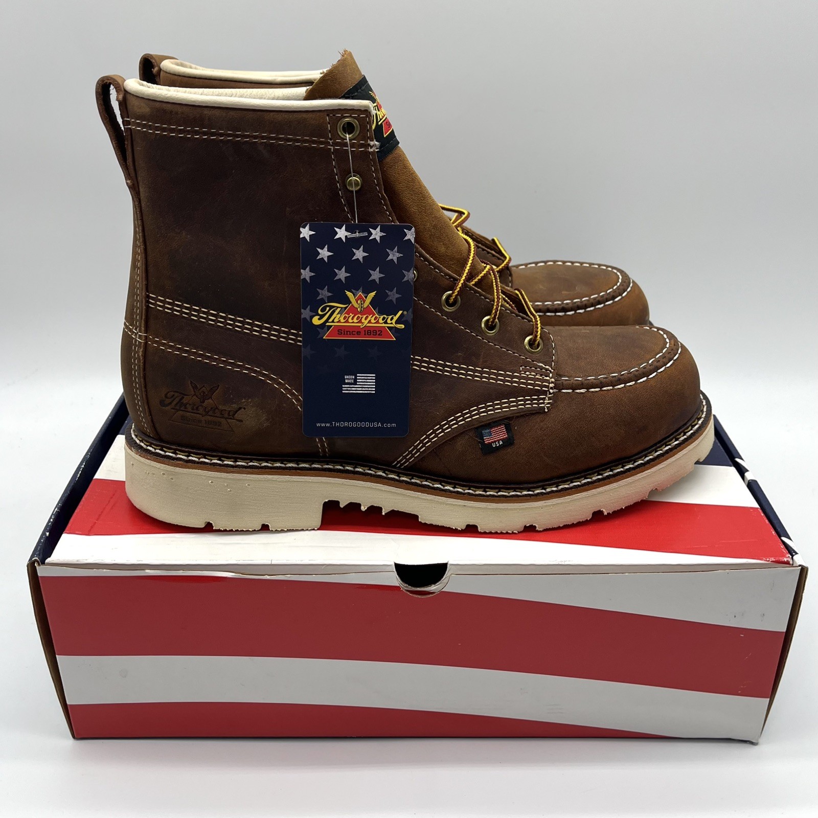 Thorogood Boots Mens Sz 10.5 D Steel Moc Safety Toe 804-4375 6