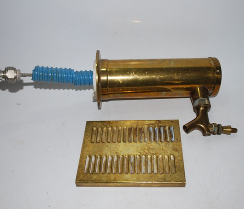 Vintage Brass Beer Tap Tower 9" w/ Drip Plate Used Incomplete Missing Handle