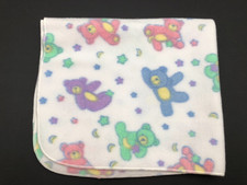 Colorful Teddy Bear baby receiving blanket 29"X 32"