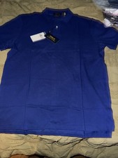 Polo Ralph Lauren Custom Slim Fit Men's L Polo Blue Short Sleeve Cotton