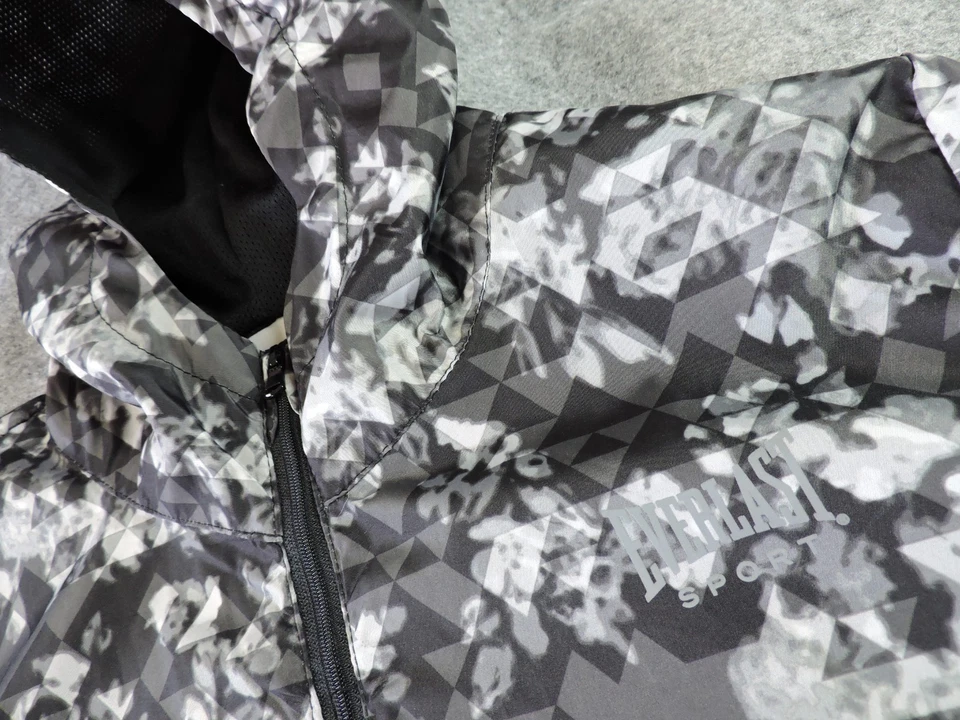 Cortavientos Everlast Sport para mujer XL negro gris camuflaje ligero con cremallera empaquetable Foto 4 de 4