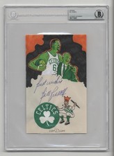 Bill Russell Original Art Sketch Card NBA Celtics Signed Auto 1/1 BAS