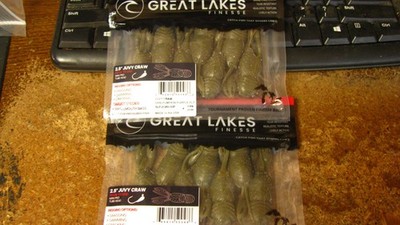 Great Lakes Finesse, 2.5'' juvy craw,  2 pks, 14 ct,  free shipping