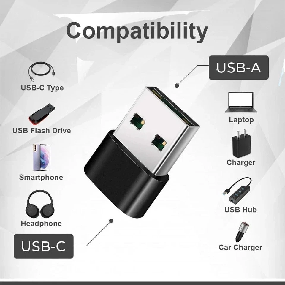 6A USB OTG Adapter USB 3.0 A Male To Type C Female Converter Fast Charger 120W - Image 4 of 4