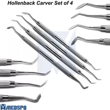Set of 4 Dental Hollenback Carver Wax & Modelling Restorative Filling Instrument