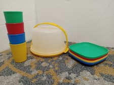 Tupperware Mini Kids 11 pc Party Cake Set TupperToys Primary Colors