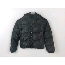 Art Class Black Puffer Jacket Full Zip Hooded Girls Size L 10/12