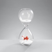Mascagni Casa Sanduhr Mit Fisch Rot 20Cm Glas
