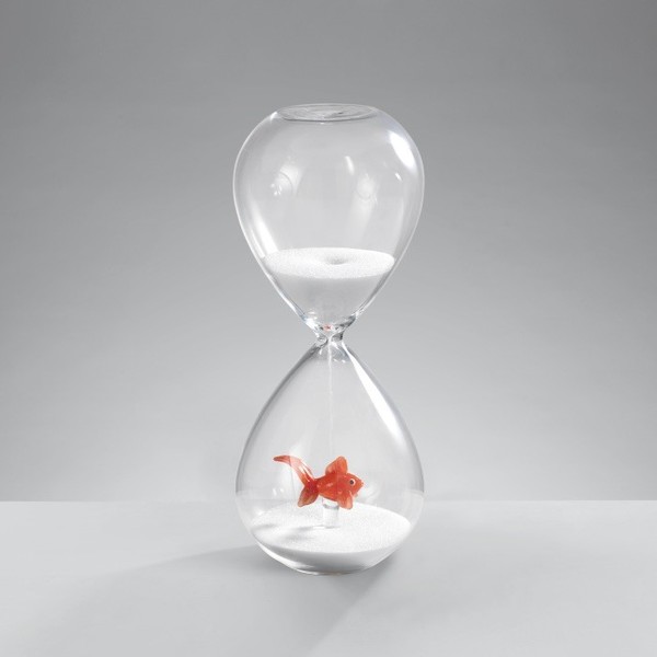 Mascagni Casa Sanduhr Mit Fisch Rot 20Cm Glas-image